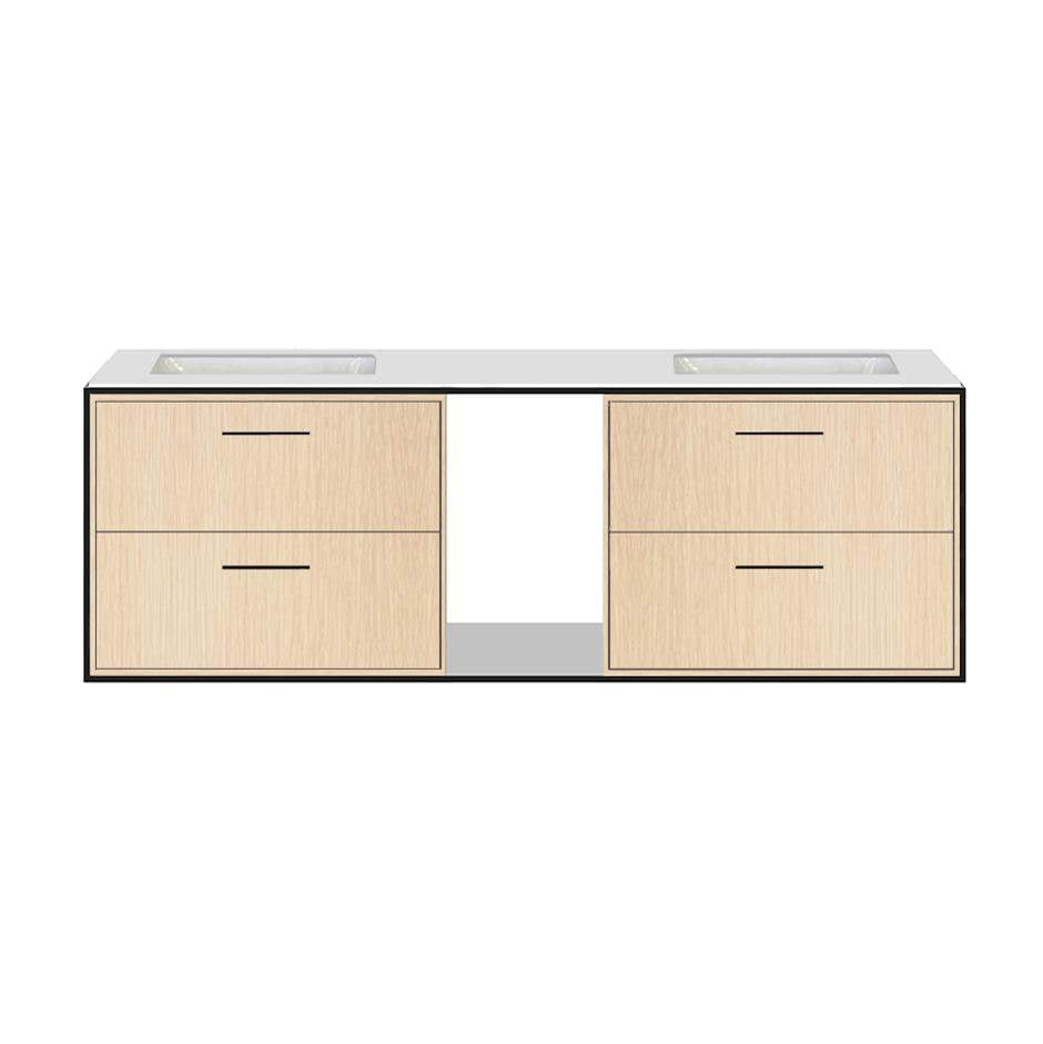 Lacava - Metal frame  for wall-mount under-counter vanity LIN-UN-60A. Sold together with the cabinet and countertop.  W: 60'', D: 21'', H: 20''. - Matte White