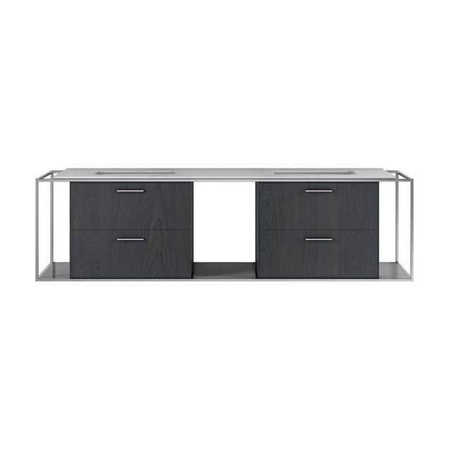 Lacava - Metal frame  for wall-mount under-counter vanity LIN-UN-72A. Sold together with the cabinet and countertop.  W: 72'', D: 21'', H: 20''. - Matte Black