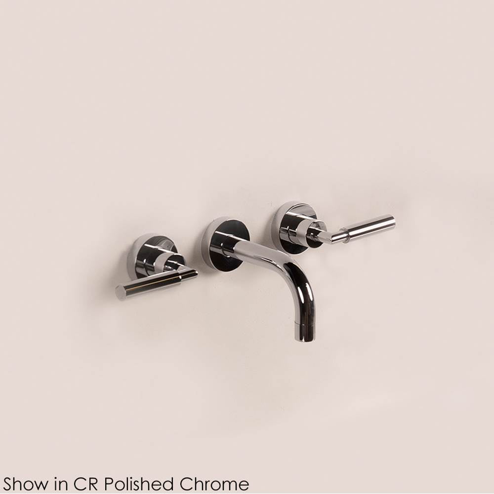 ROUGH - Wall-mount three-hole faucet with two lever handles, no backplate, spout 6''.