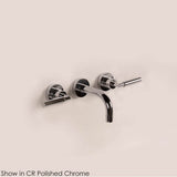 ROUGH - Wall-mount three-hole faucet with two lever handles, no backplate, spout 6''.