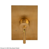 TRIM ONLY - Regular Thermostat, flow rate 10 GPM, curved lever handle on round knob, rectangular backplate
