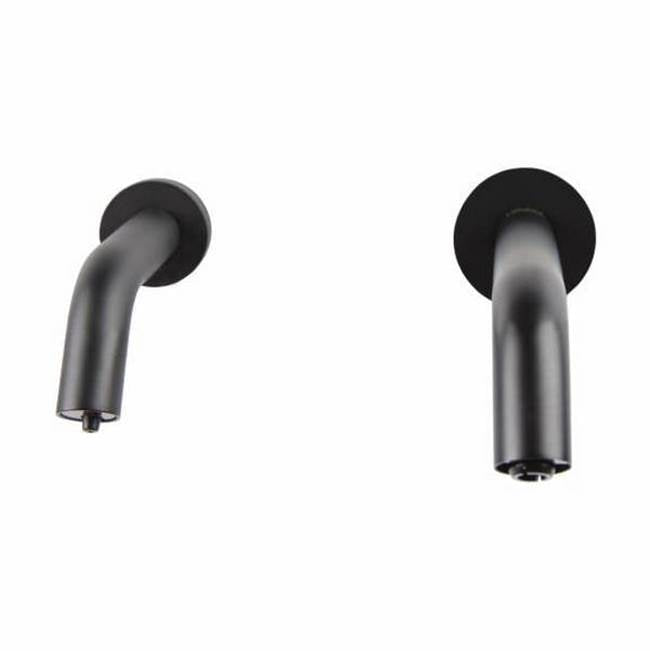 Wall-mount electronic touch-free soap dispenser with round spout, and bottle kit. AC-DC Input Voltage: 120V, includes transformer and battery pack. Small soap bottle is supplied upon request - specify code EXBTS at the time of order.