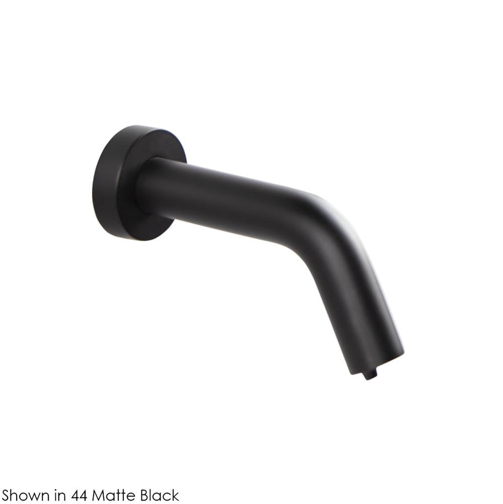 Wall-mount electronic touch-free soap dispenser with round spout, and bottle kit. AC-DC Input Voltage: 120V, includes transformer and battery pack. Small soap bottle is supplied upon request - specify code EXBTS at the time of order.