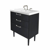 Floor standing vanity with six drawers.