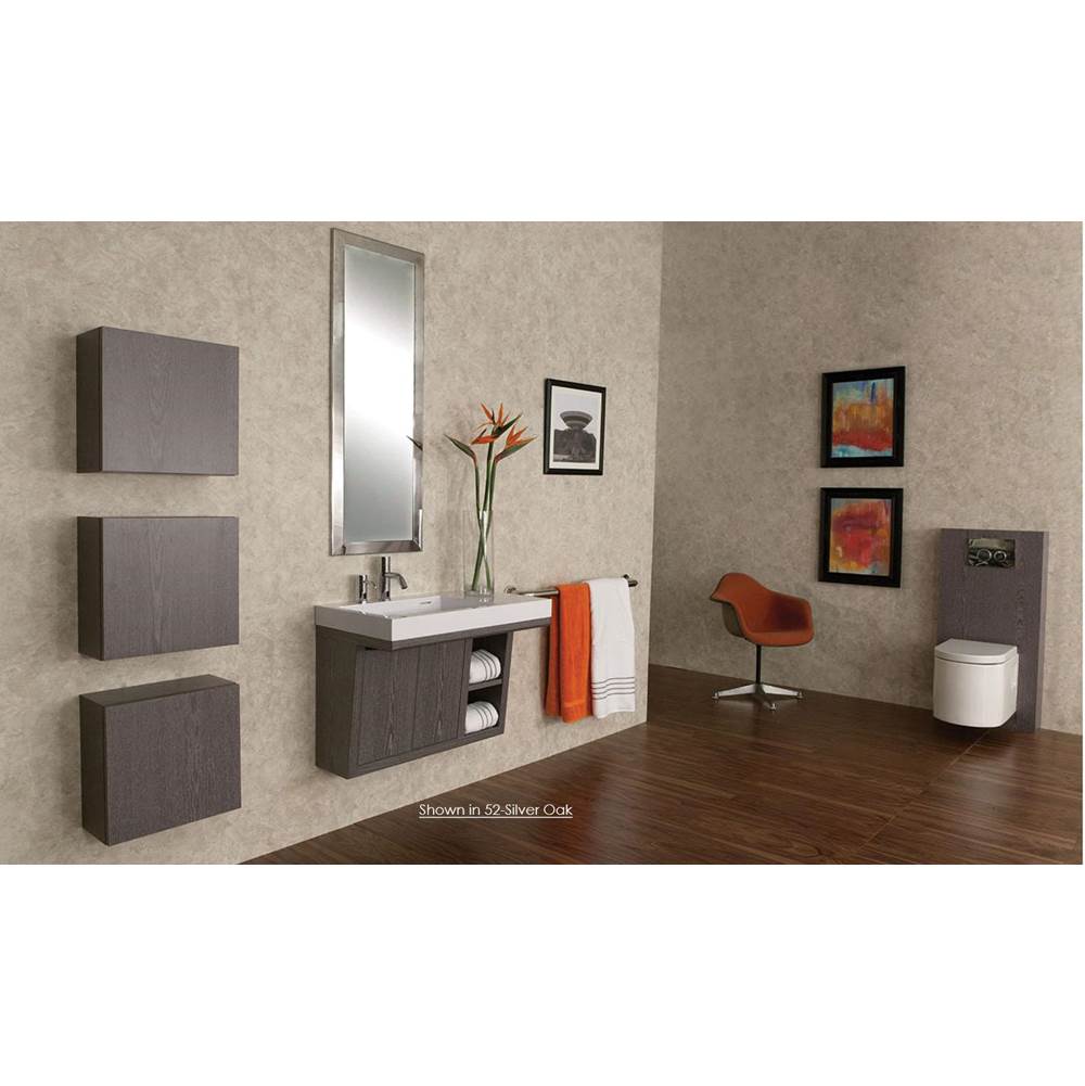 Lacava - Wall-mounted under-counter vanity with two sliding doors, two open cubbies on the right, and accent light. W: 32'', D: 18'', H: 22'' - Gloss Ardesia