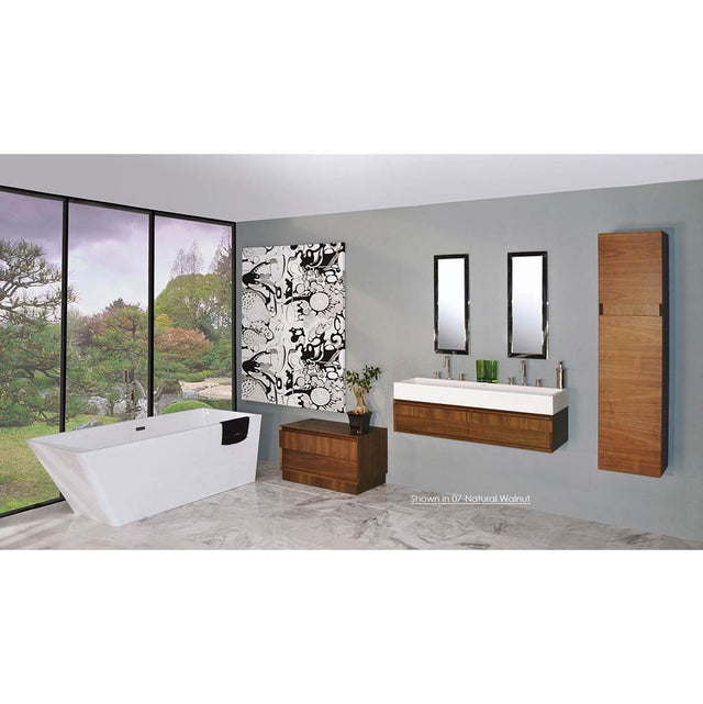 Lacava - Wall-mount under-counter vanity with finger pulls on two drawers, both drawers have Ushapednotch for plumbing. - Gloss White