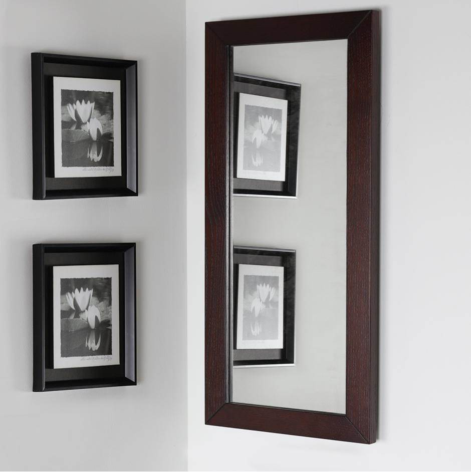 Lacava - Wall-mount mirror in metal or wooden frame. W: 15'', H: 34'', D: 1''. - Powder Coated Brass