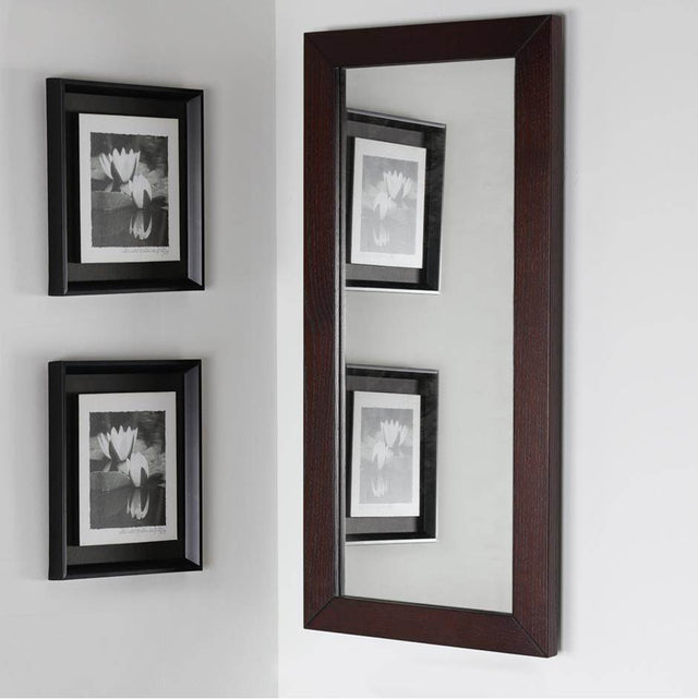 Lacava - Wall-mount mirror in metal or wooden frame. W: 15'', H: 34'', D: 1''. - Powder Coated Brass