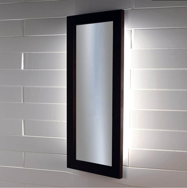 Lacava - Wall-mount mirror in metal or wooden frame with LED lights. W: 15'', H: 34'', D: 1''. - Powder Coated Brass