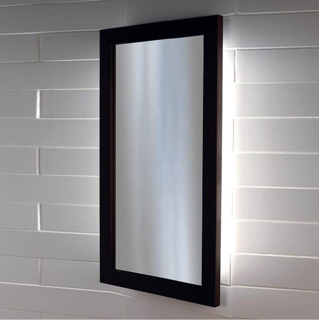 Lacava - Wall-mount mirror in metal or wooden frame with LED lights. W: 23'', H: 34'', D: 1''. - Matte White