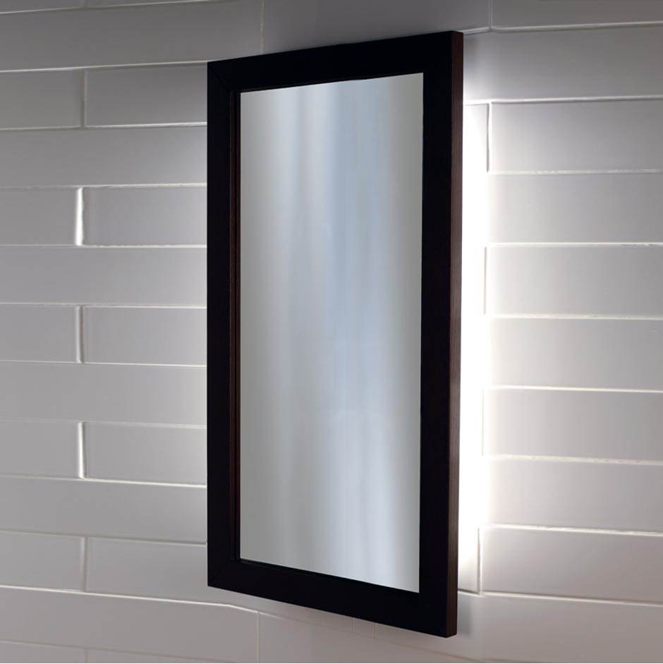 Lacava - Wall-mount mirror in metal or wooden frame with LED lights. W: 23'', H: 34'', D: 1''. - Powder Coated Brass