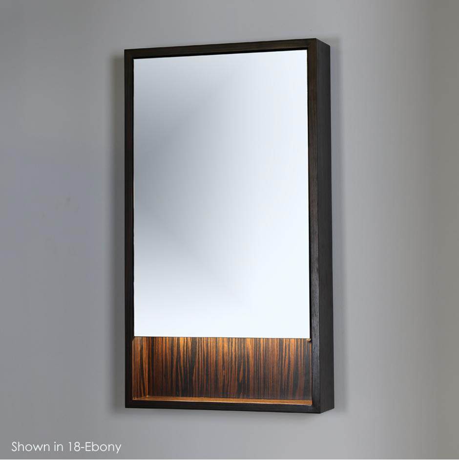 Lacava - Surface-mount medicine cabinet with mirrored door, two adjustable glass shelves and LED lights in cubby. W: 15'', D: 5'', H: 34''. - Gloss Ardesia