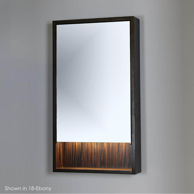 Lacava - Surface-mount medicine cabinet with mirrored door, two adjustable glass shelves and LED lights in cubby. W: 15'', D: 5'', H: 34''. - Gloss Ardesia