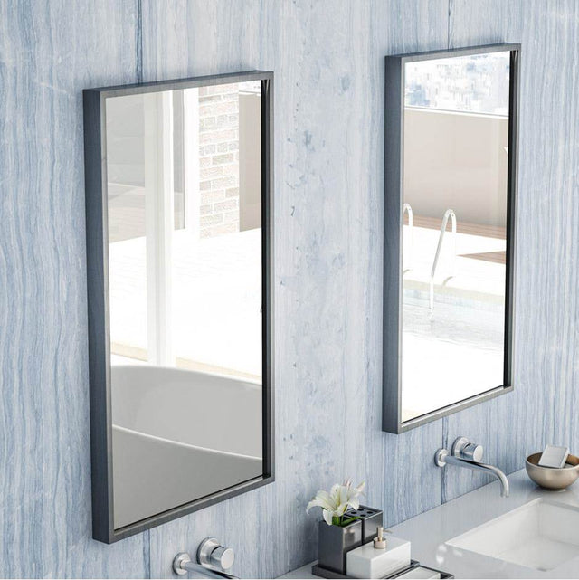 Lacava - Wall-mount mirror in wooden or metal frame. W:23'', H:34'', D: 2''. - Powder Coated Brass