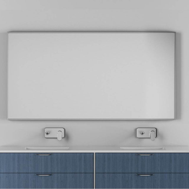 Lacava - Wall-mount mirror in wooden or metal frame. W:65'', H:34'', D: 2''. - Matte White