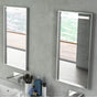 Lacava - Wall-mount mirror in wooden or metal frame with LED light behind sand blasted frosted section on top. W:15'', H:34'', D: 2''. - Powder Coated Brass