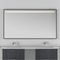 Lacava - Wall-mount mirror in wooden or metal frame with LED light behind sand blasted frosted section on top. W:65'', H:34'', D: 2''. - Matte White