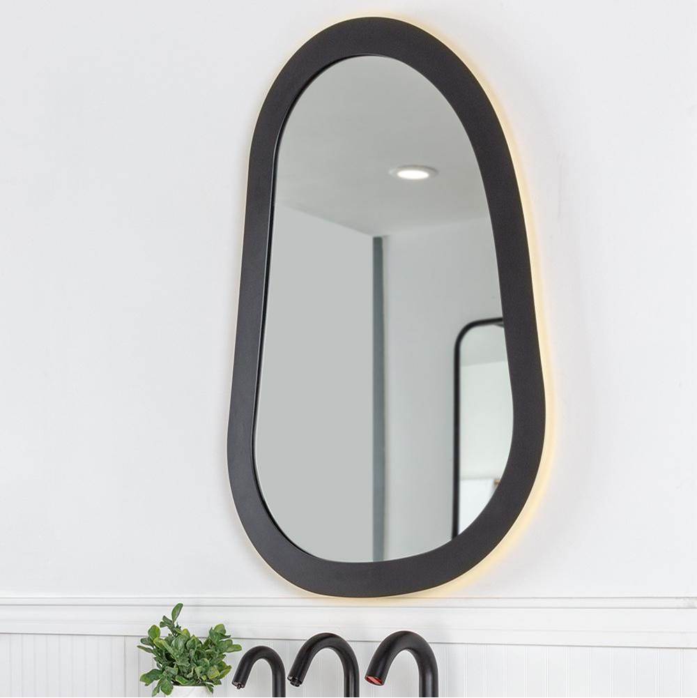 Lacava - Wall hung mirror with metal frame surround. Add on ACC4 LED lighting available. Can be mounted in multiple orientations. 26''W, 36-1/2''H - Brass Powder Coated