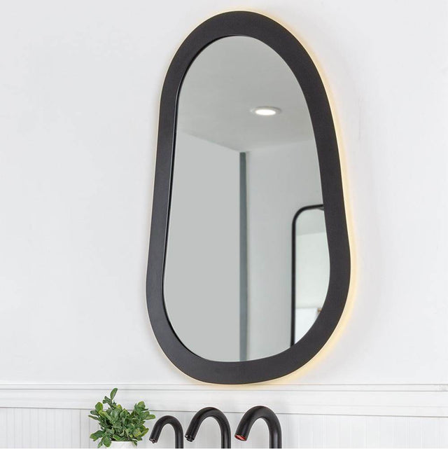 Lacava - Wall hung mirror with metal frame surround. Add on ACC4 LED lighting available. Can be mounted in multiple orientations. 26''W, 36-1/2''H - Brass Powder Coated