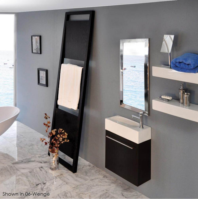 Lacava - Wall-mount under-counter vanity with one adjustable shelf behind a door, brushed stainless steel pull can be used as a towe bar. - Gloss Ardesia
