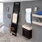 Lacava - Wall-mount under-counter vanity with one adjustable shelf behind a door, brushed stainless steel pull can be used as a towe bar. - Gloss Ardesia
