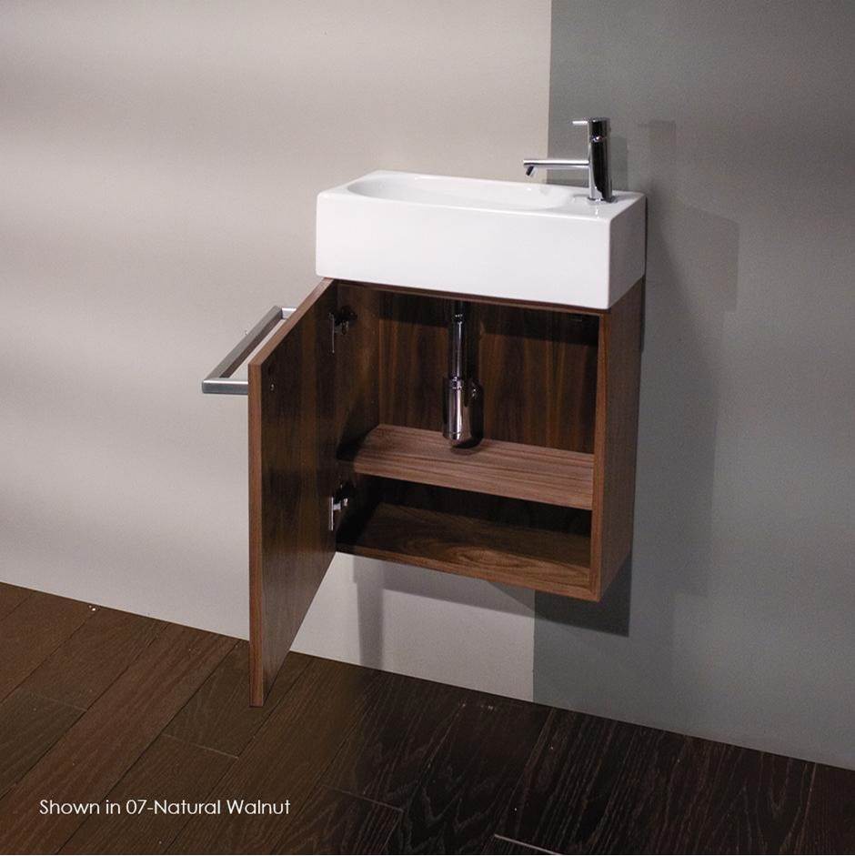 Lacava - Wall-mount under-counter vanity with one adjustable shelf behind a door, brushed stainless steel pull can be used as a towe bar. 19 1/2''W x 9 1/2''D x 19 1/2''H (washbasin No.2982 sold separately) - Matte Olive Green