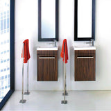 Lacava - Wall-mount under-counter vanity with one adjustable shelf behind a door, brushed stainless steel pull can be used as a towel  bar. - White Oak