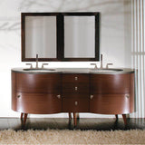 Lacava - Free-standing under-counter double vanity, with five drawers and brushed nickel pulls. 72''W x 22 ''D x 31 1/2''H, countertop sold separately. - Gloss Ardesia