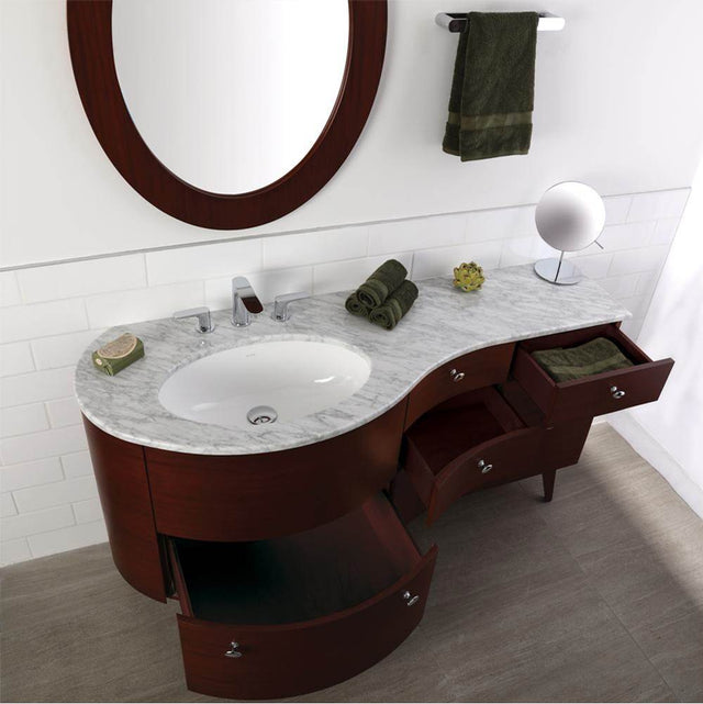 Lacava - Countertop for vanity FLO-F-60L, with a cut-out for Bathroom Sink 33LA, 60 1/2''W, 21 3/4''D, 1 1/4''H. - Obsidian