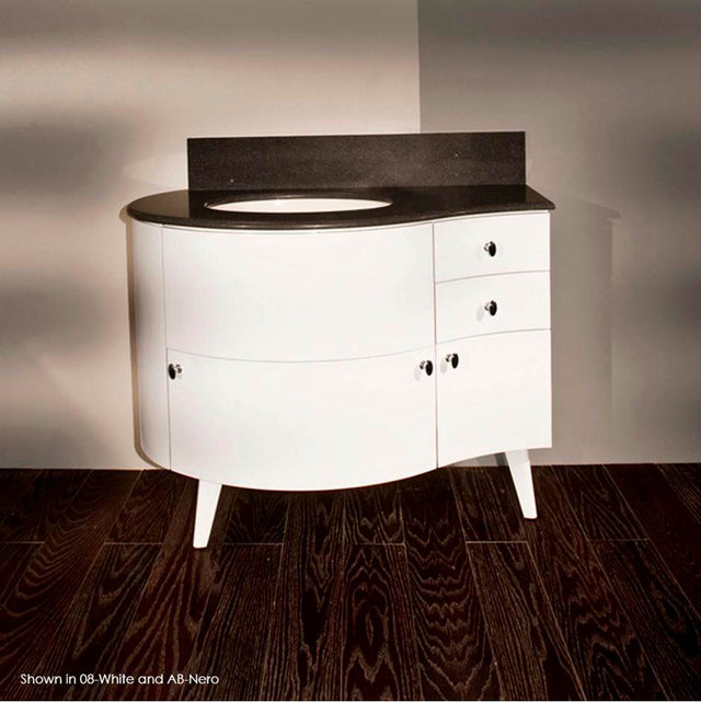 Lacava - Free-standing wood base with three drawers and one door, washbasin on the left, 42''W, 21 1/2''D, 31 1/2''H - Gloss Ardesia