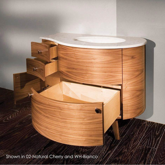Lacava - Free-standing wood base with three drawers and one door, washbasin on the right, 48''W, 21 1/2''D, 31 1/2''H - Gloss Ardesia