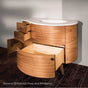 Lacava - Free-standing wood base with three drawers and one door, washbasin on the right, 48''W, 21 1/2''D, 31 1/2''H - Gloss Ardesia