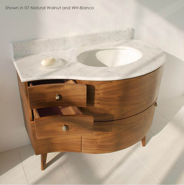 Lacava - Free-standing wood base with three drawers and one door, washbasin on the right, 42''W, 21 1/2''D, 31 1/2''H - Natural Cherry