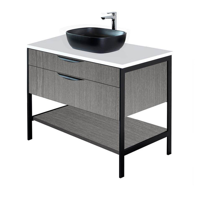 Lacava - Countertop in white solid surface, stone or quartz, for vanity NAV-UN-36R. W: 36'', D: 22'', H: 1''. - Gloss White