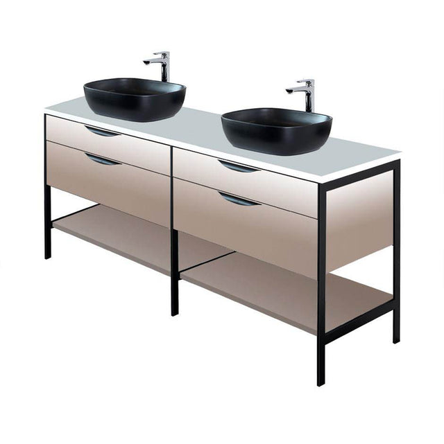 Lacava - Metal frame  for free standing  under-counter vanity NAV-VS-60. Sold together with the cabinet.  W: 59 1/2'', D: 21 3/4'', H: 29''. - Powder Coated Brass