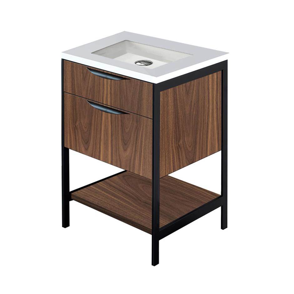 Lacava - Metal frame  for free standing  under-counter vanity NAV-UN-24T. Sold together with the cabinet.  W: 23 1/2'', D: 21 3/4'', H: 34 1/4''. - Matte Black