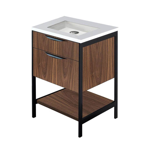 Lacava - Metal frame  for free standing  under-counter vanity NAV-UN-24T. Sold together with the cabinet.  W: 23 1/2'', D: 21 3/4'', H: 34 1/4''. - Matte Black