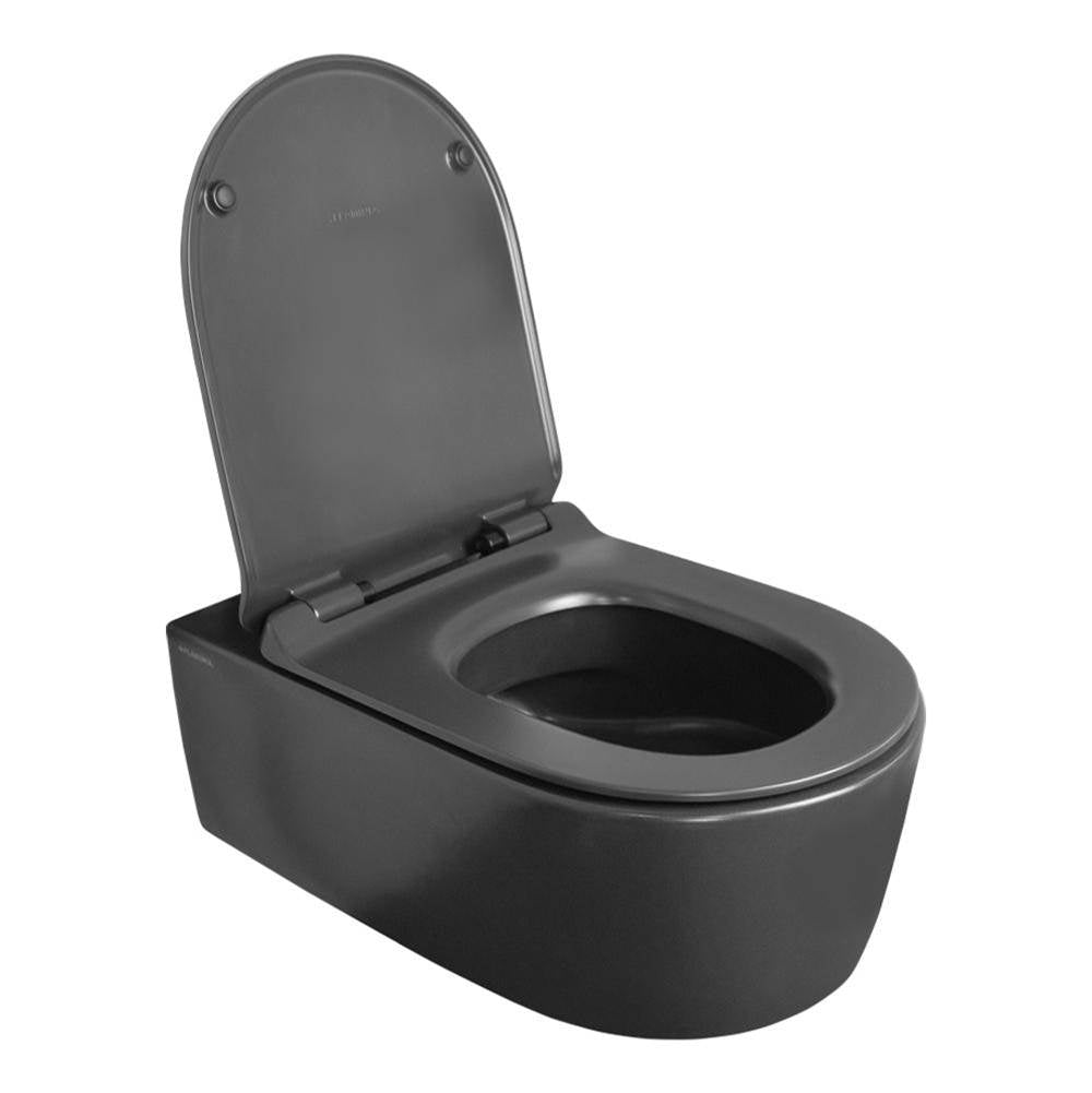 Lacava - Wall-hung porcelain toilet for concealed flushing system ( Geberit #GE 111335005). - Matte Black