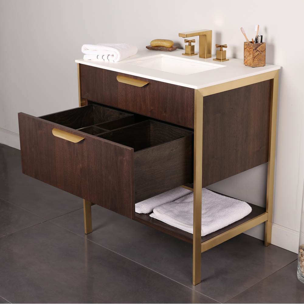 Lacava - Metal frame  for free standing  under-counter vanity NAV-UN-30. Sold together with the cabinet.  W: 29 1/2'', D: 21 3/4'', H: 34 1/4''. - Matte Black