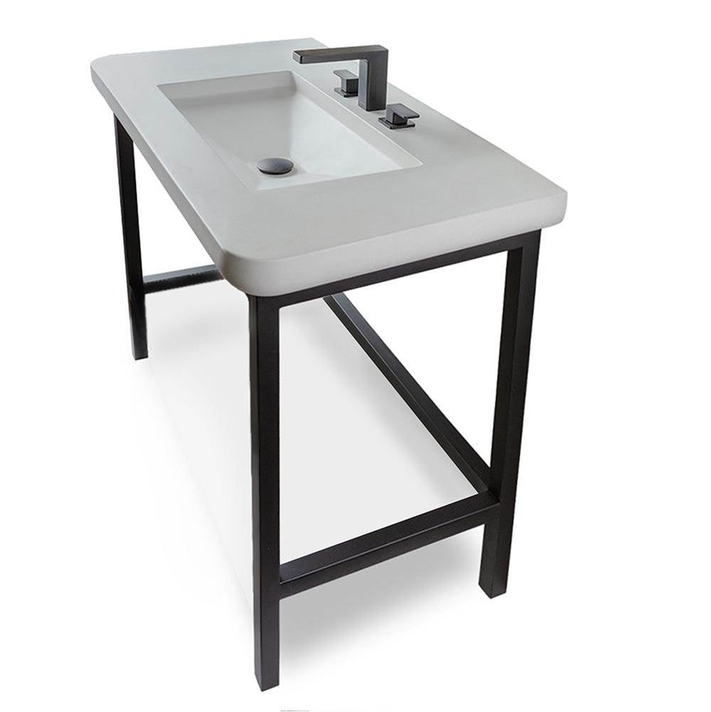 Lacava - Floor-standing metal console stand for ADA-compliant installation, made of stainless steel. It must be attached to wall. Sink CT370 sold separately.  33''W, 21''D, 32''H - Brushed Stainless Steel