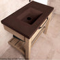 Lacava - Floor-standing vanity with drawer and slotted bottom shelf. - Driftwood