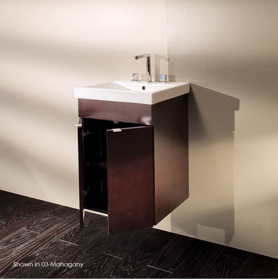 Lacava - wall-mounted porcelain  Bathroom Sink with overflow and with 01 - one faucet hole, 02 - two faucet holes, 03 - three faucet holes in 8'' spread. - White