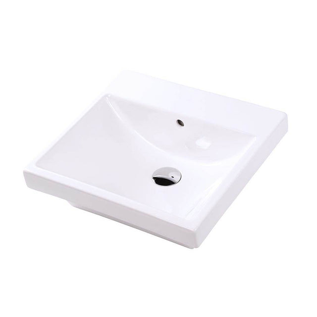Lacava - wall-mounted porcelain  Bathroom Sink with overflow and with 01 - one faucet hole, 02 - two faucet holes, 03 - three faucet holes in 8'' spread. - White