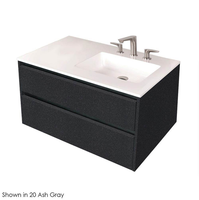 Lacava - Wall-mount under-counter vanity with two drawers and plumbing notch in back. - Ash Gray