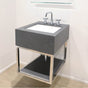 Lacava - Countertop for frame QDO-FC-24, 24''W x 21''D x 8.5''H. SOLID SURFACE LAVA SPECIFY No. OF FAUCET HOLE DRILLINGS - Lava Solid Surface