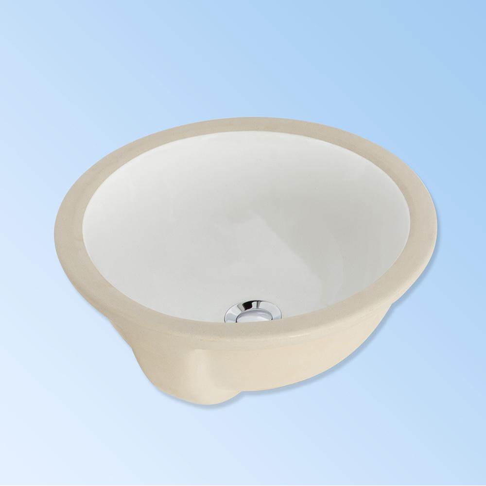 Lacava - Under-counter porcelain sink with an overflow. DIAM: 13-1/2'', H: 7-1/4'' - White