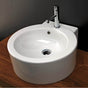 Lacava - Wall-mount or above-counter porcelain Bathroom Sink with one faucet hole and an overflow, unfinished back. 19 3/4''W, 20 7/8''D, 7 7/8''H - White