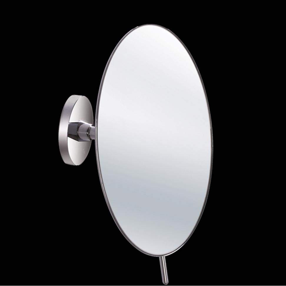 Lacava - Wall mount 3x magnifiyng mirror, adjustable with dual arm. Round.Diam: 8'', D:5'' - Polished Chrome