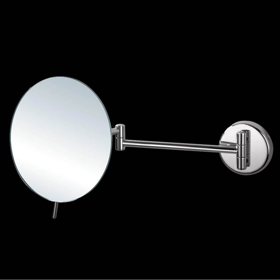 Lacava - Wall mount 3 x magnifying mirror, adjustable with dual arm Diam: 8'', D: 14 3/4'' - Polished Chrome
