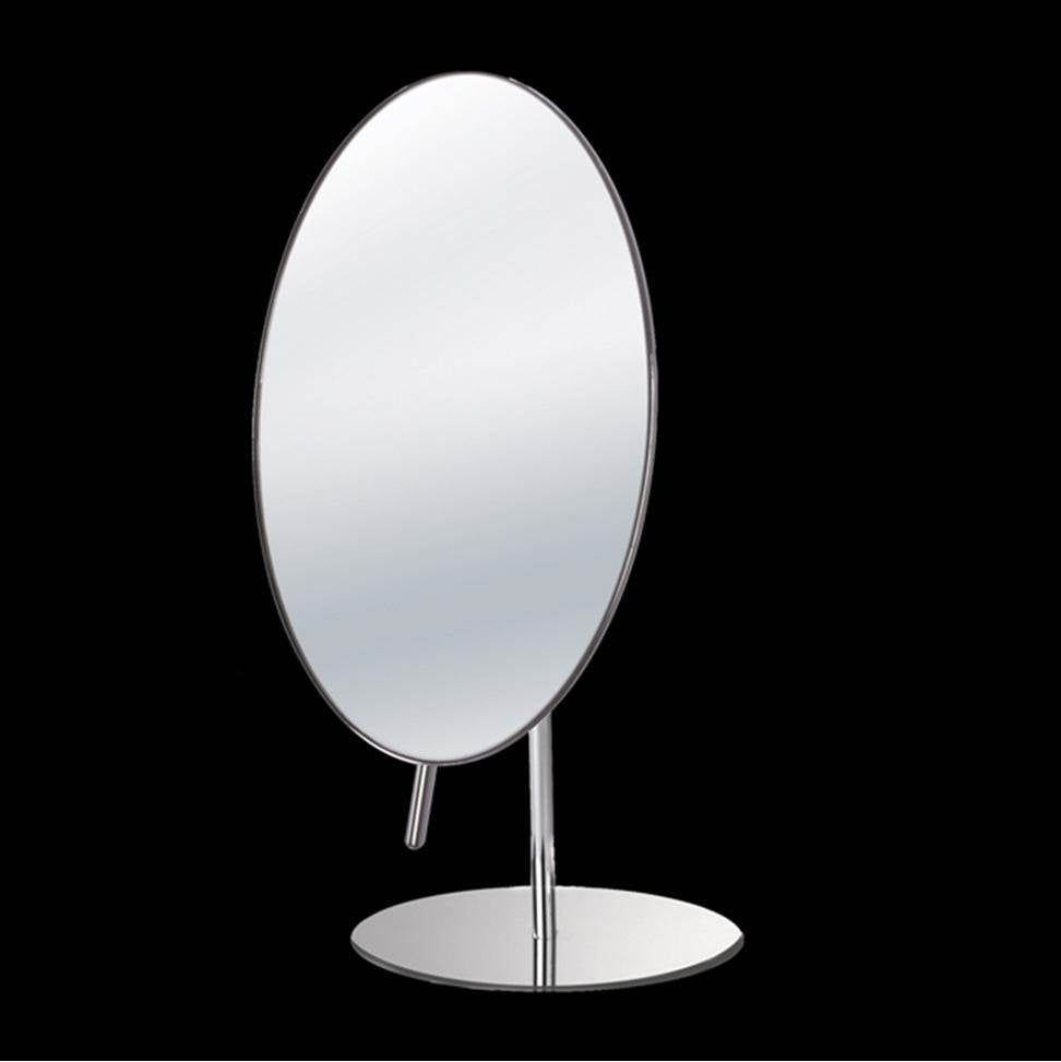 Lacava - Round  free-standing 3x magnifying  adjustable mirror, DIAM: 8'' H: 11 7/8'' - Polished Chrome